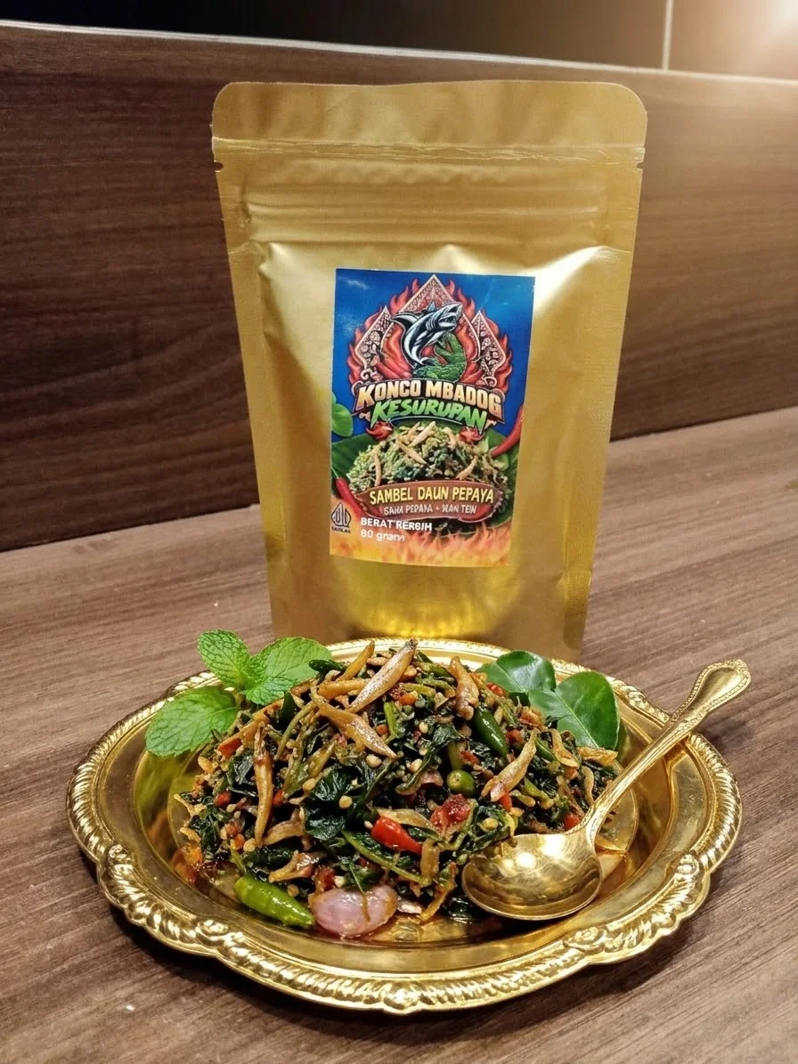 Sambal daun pepaya + ikan teri