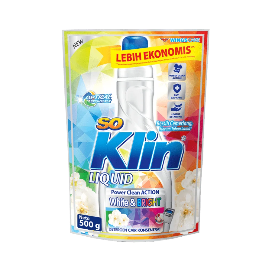 So Klin Detergen Cair White & Bright Reffil 500 gr